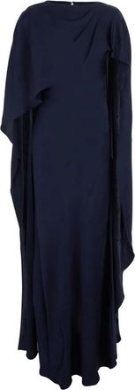 SIMKHAI Izel Satin Cape Gown - Dames - Avondkleed - Blauw - XS - Polyester - Kleedjes