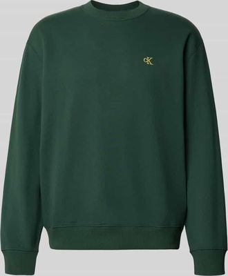 Calvin Klein Jeans Sweatshirt mit Label-Stitching in Bottle, Größe S