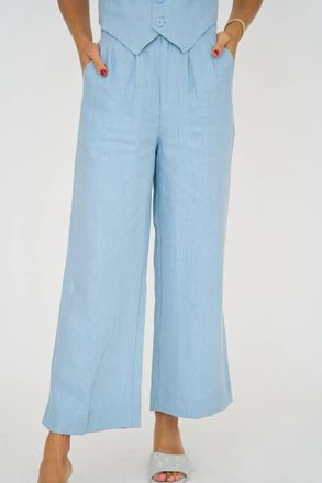 Olivaceous Carrie Linen Pants In Light Blue