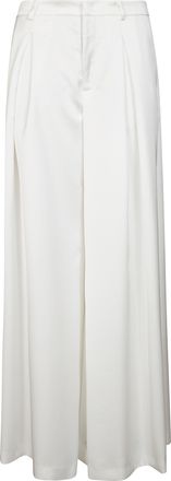 Andamane White Wide-Leg Trousers with High Waist