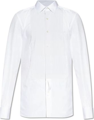 Tom Ford Overhemd met manchetknopen manchetten - Heren - Zakelijke Overhemden - Wit - L - Katoen - Overhemden