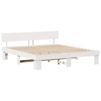 Berkfield Home with Headboard White 200 x 200 cm Wood