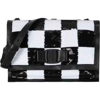 Ferragamo Checkered Sequin Shoulder Bag in Black at Nordstrom Rack