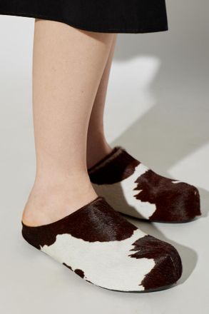 Marni Animal Print Slides, Womens, Brown