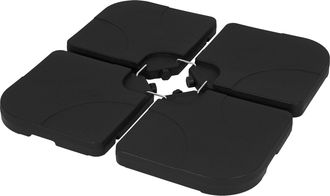ML Design Ml-design Base De Sombrilla Con Juego De 4 Placas Rellenables De Hasta 60l De Agua / 80 Kg De Arena, Negro, Pie Cruzado Para Paraguas En El Suelo Sopo
