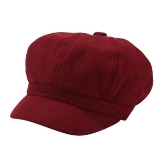 Generic Mens Linen Cap Women Korean Painter Winter Solid Newsboy Beret Hat Vintage Baseball Caps Unisex Cap, red, One Size