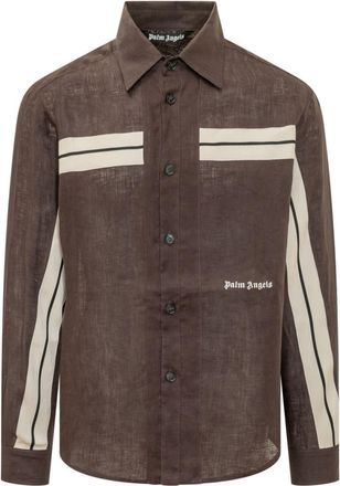 Palm Angels Brown Regular Stripes Shirt