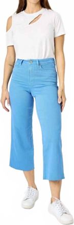 Judy Blue Tummy Control Crop Wide Leg Pants In Sky Blue