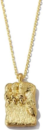 David Webb 18kt geelgouden halsketting met leeuw sterrenbeeld hanger