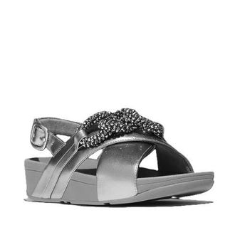 FitFlop Lulu Beaded Chain Back Strap Sandals in Silvereen at Nordstrom, Size 11