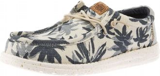 Hey Dude Mens Wally Palm Slip-On Shoes In Egret/cloud Blue