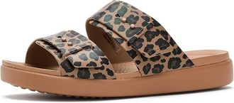 Crocs Brooklyn Buckle Low Low Womens Sandals Sepia/Leopard : 6 M, Synthetic