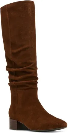 Blondo Hannah Waterproof Scrunch Knee High Boot in Chocolate Suede at Nordstrom, Size 8.5