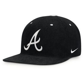 Nike Atlanta Braves Pro Nike Mens MLB Adjustable Hat in Black | NB4910DWAW-KEN
