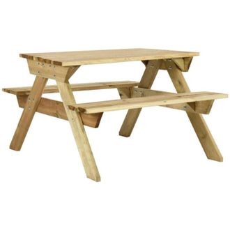 vidaXL Mesa De Picnic Con Bancos 110x123x73 Cm Madera Pino Impregnada Vidaxl