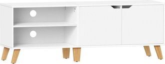 Calicosy Mueble de TV 2 nichos y 2 puertas blanco - L140 cm