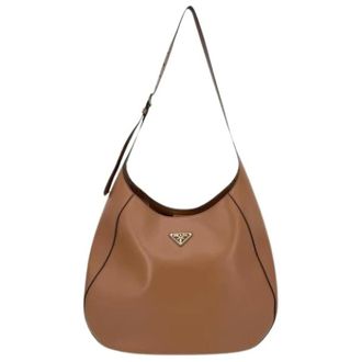 Prada Pre-owned Vintage Schoudertas - Dames - Pre-owned - Bruin - Maat: ONE Size Leer