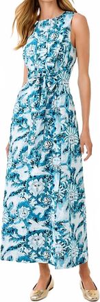 Lilly Pulitzer Clarajane Stretch Maxi Shift Dress In Bellevue Blue Lilly Gulls