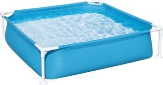Trade Shop Trade Shop - Piscina Cuadrada Sobre El Suelo Para Ni&ntilde;os Marco De Acero Para Beb&eacute;s 122 Cm