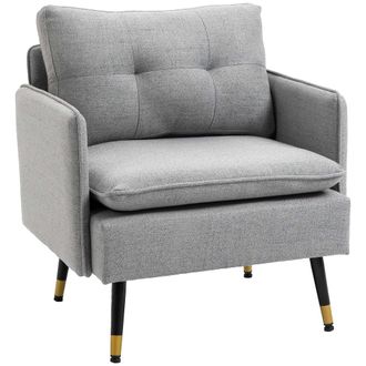 HOMCOM Butaca de sal&oacute;n 76x68x80 cm gris