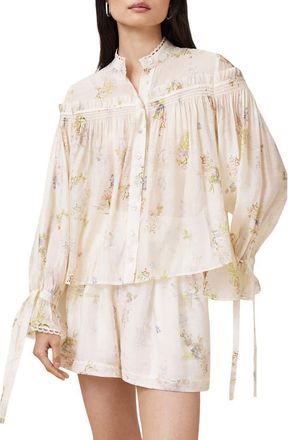 AllSaints Delphine Floral Button-Up Top in Laci Ecru White at Nordstrom, Size 6 Us