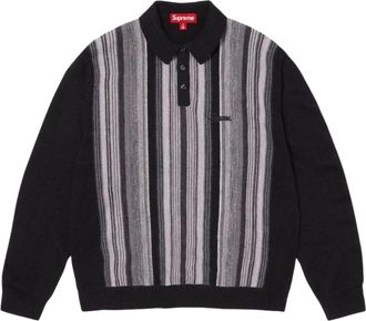 SUPREME SS26 Multi Stripe Polo Sweater Black SUP-SS26-195-BLK