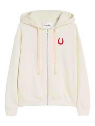 Jil Sander Hoodie met borduurwerk - Beige