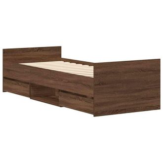 Berkfield Home Durable Bed Frame with Headboard & Footboard Brown Oak 90x200 cm
