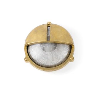 Netlighting Timon 1 Light Outdoor Bulkhead Wall Light Brass IP44