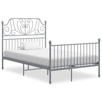 Berkfield Home Bed Frame Grey Metal 120x200 cm | Size: Small Double