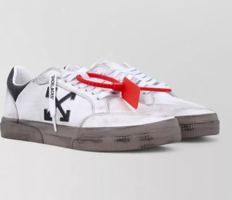 Off-white leather low-top sneakers
