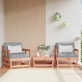 vidaXL Vidaxl - Sillones De Jard&iacute;n Y Cojines 2 Uds Madera Maciza Abeto Douglas