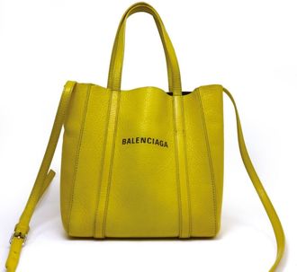 Balenciaga Yellow Shoulder Bag Tote Bag (Pre-Owned)