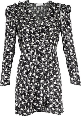 Sandro Sandro jurk met lange mouwen en stippenprint in zwarte viscose
