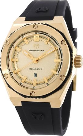 Technomarine Coral Quartz Gold Dial Ladies Watch TM-416055