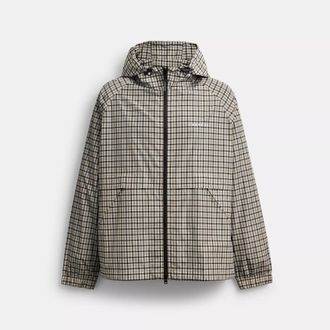 Coach Plaid Windbreaker In Recycled Polyester