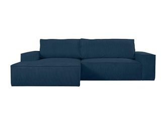 VENTE-UNIQUE.COM Sof&aacute; rinconera terciopelo azul