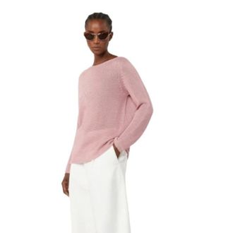 Max Mara Truien & Vesten, Dames, Roze, M, Linnen, Giolino Linen Sweater