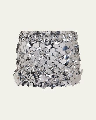 Paco Rabanne Floral Sequined Mini Skirt
