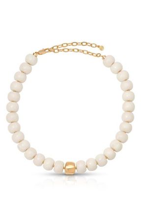 Ettika Power Bead Statement Necklace in Bone at Nordstrom