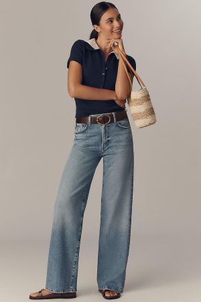 A Gold E Harper Mid-Rise Relaxed Straight-Leg Jeans