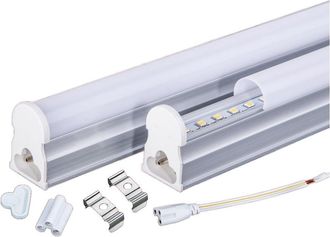 Trade Shop Trade Shop Traesio - Trade Shop - Tubo T5 Neon Led 6 10 15 18 W Watt 30 60 90 120 Cm Luce Fredda Naturale Calda - Cubierta Transparente-60 Cm