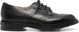 Trickers Zwarte Kalfsleren Veterschoenen met Dainite Zool - Heren - Veterschoenen - Zwart - 41 EU - Leer - Schoenen