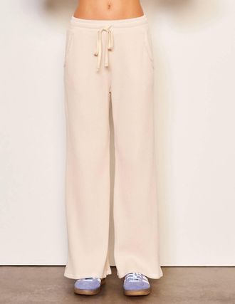 Sundry Thermal Wide Leg Pants In Oyster