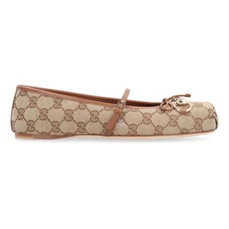 Gucci Ballerinas, female, Beige, Size: 10 US Horsebit Ballet Flat