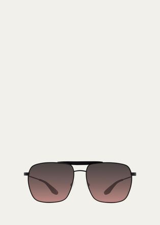 Barton Perreira Mens Bhanot Titanium Aviator Sunglasses