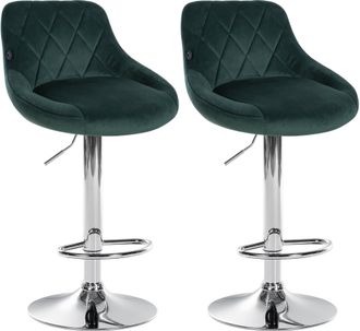 Clp Clp - Set De 2 Taburetes Lazio En Terciopelo Verde Oscuro Cromado