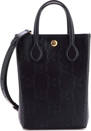 Gucci Vertical Tote Gg Embossed Leather Mini (Authentic Pre-Loved)