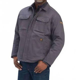 Ariat Mens Dura Canvas Sherpa Lined Coat In Grey