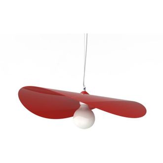 Lumicom Piuma Sospensione, 1X E27, max 42W, metallo, rosso lucido, D.60cm - Lumicom